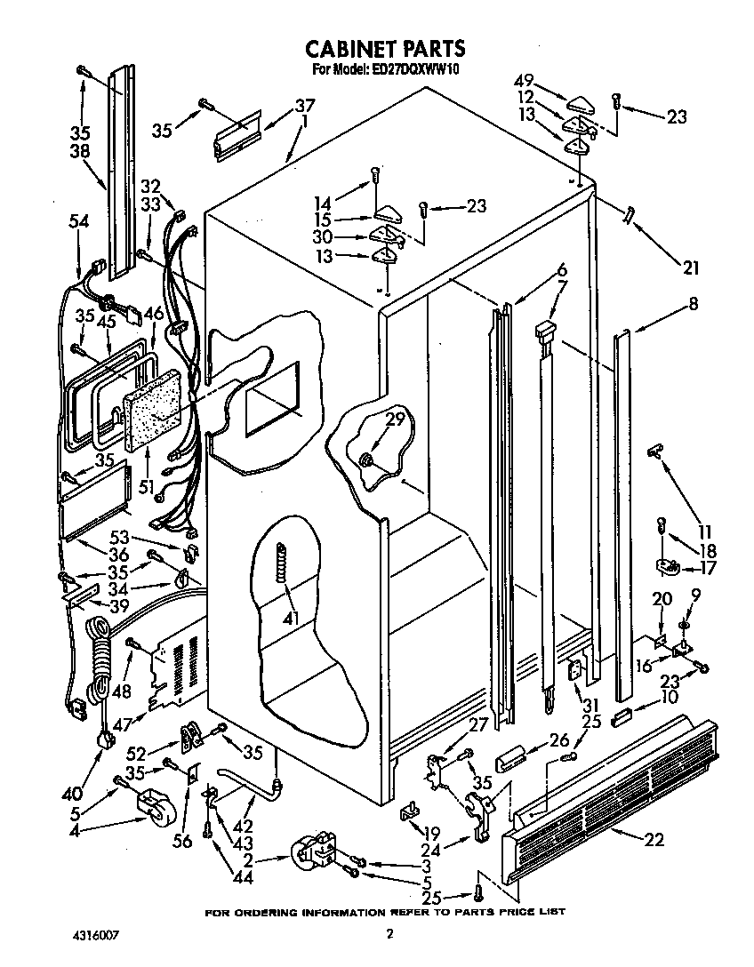 Whirlpool ED27DQXWN10 cabinet diagram