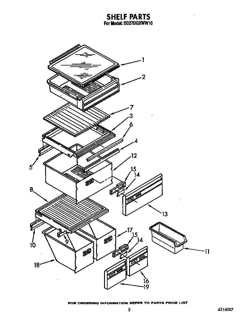 Whirlpool ED27DQXWN10 shelf diagram