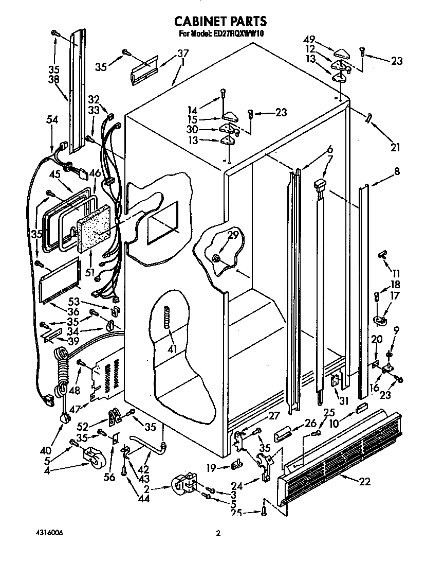 Whirlpool ED27RQXWW10 cabinet diagram