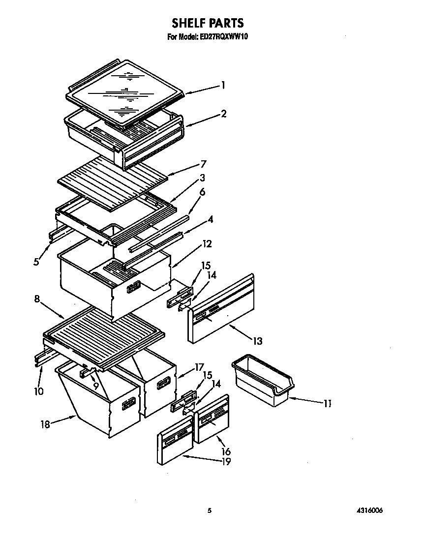 Whirlpool ED27RQXWW10 shelf diagram