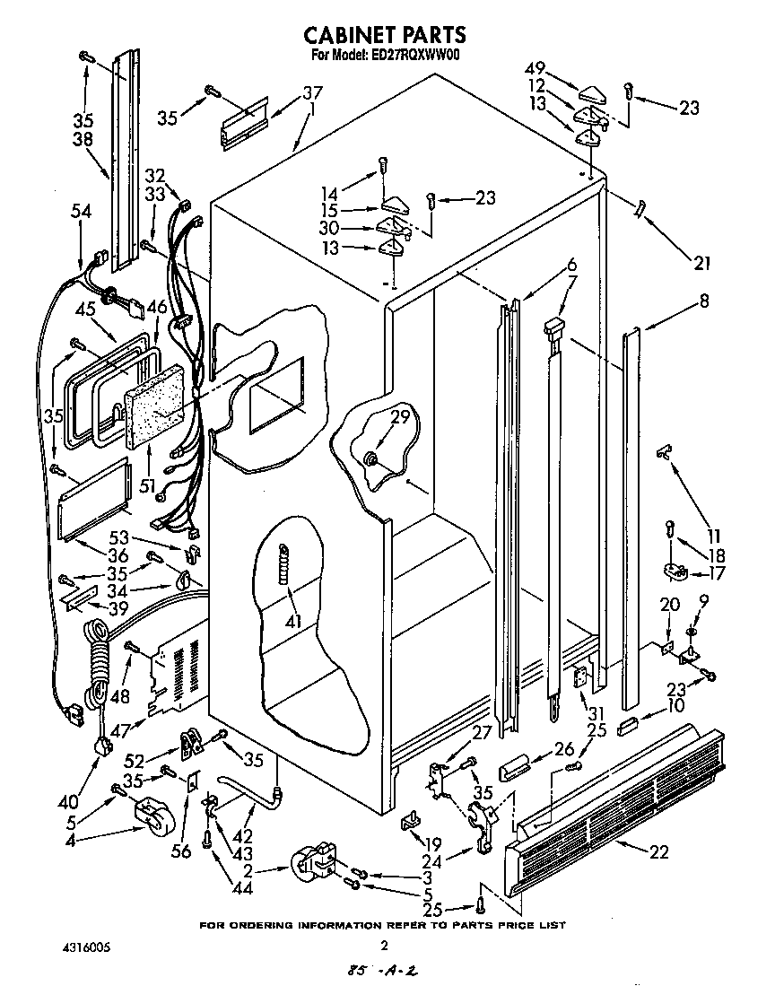 Whirlpool ED27RQXWW00 cabinet diagram