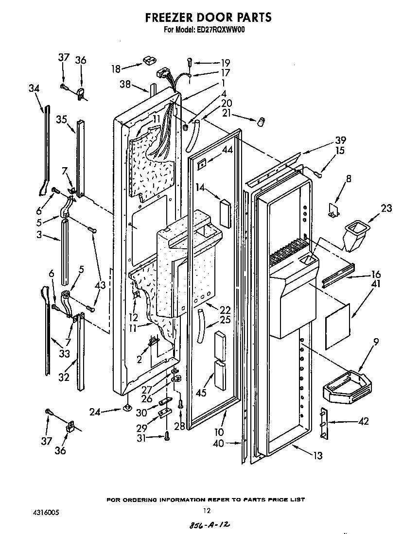 Whirlpool ED27RQXWW00 freezer door diagram