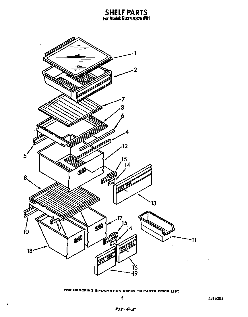 Whirlpool ED27DQXWN01 shelf diagram
