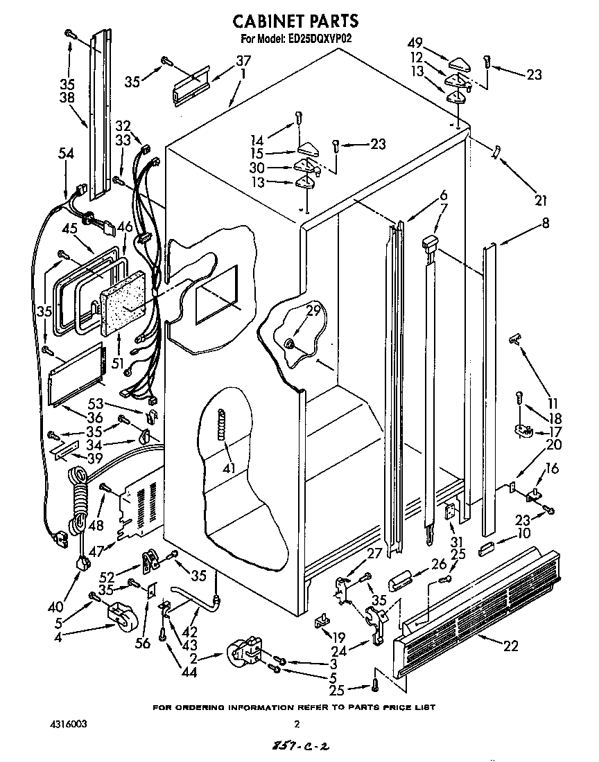 Whirlpool ED25DQXVP02 cabinet diagram