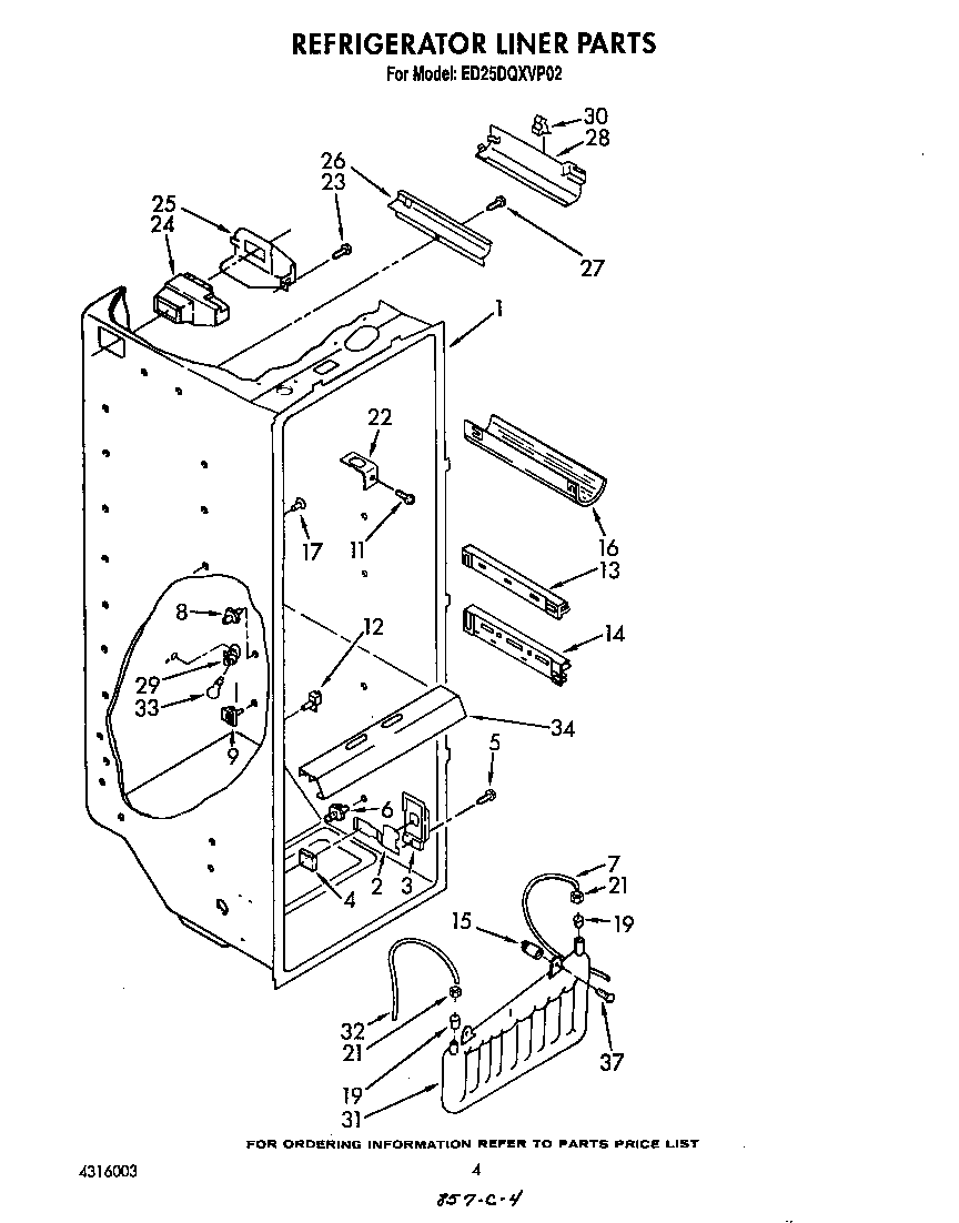 Whirlpool ED25DQXVP02 refrigerator liner diagram