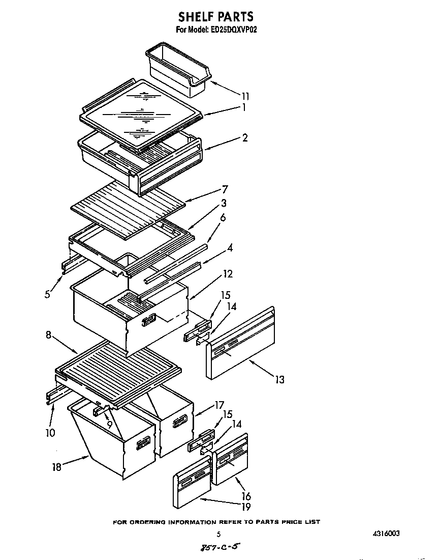 Whirlpool ED25DQXVP02 shelf diagram