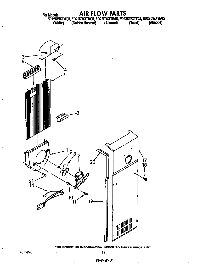 Whirlpool ED22DWXTW05 air flow diagram