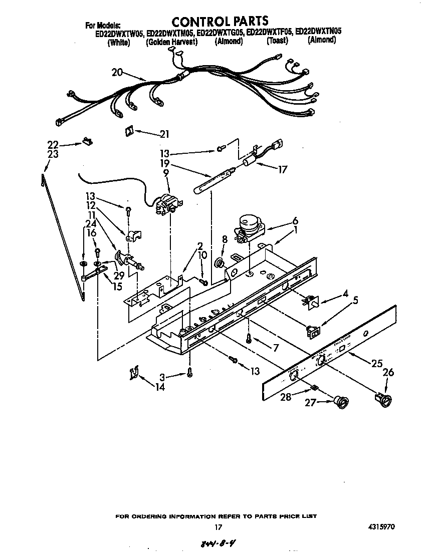 Whirlpool ED22DWXTW05 control diagram