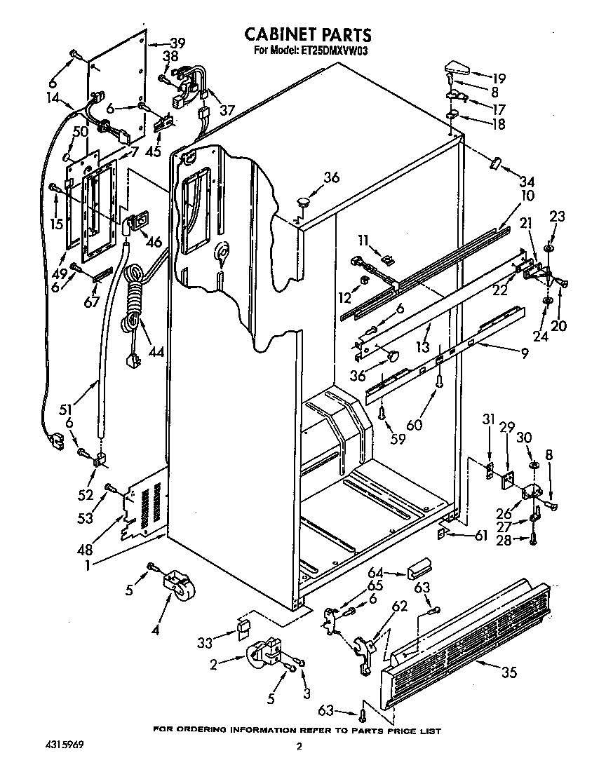Whirlpool ET25DMXVW03 cabinet diagram