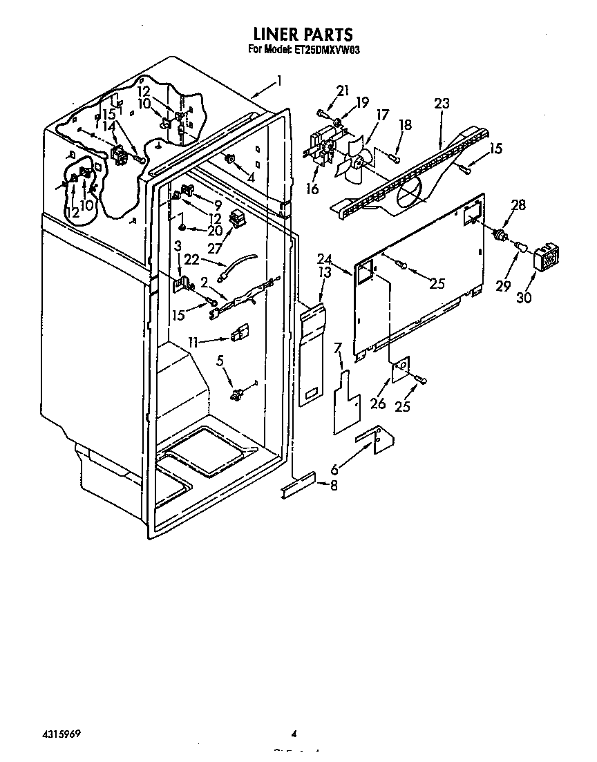 Whirlpool ET25DMXVW03 liner diagram