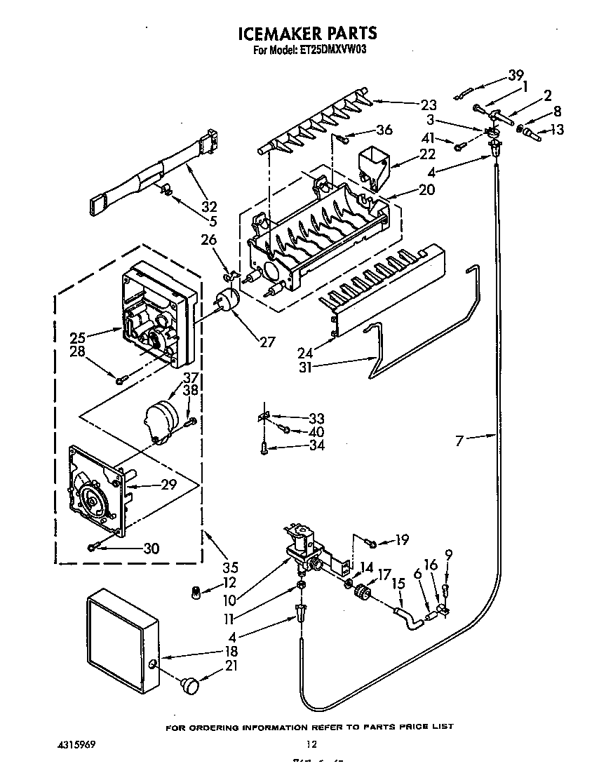 Whirlpool ET25DMXVW03 icemaker diagram