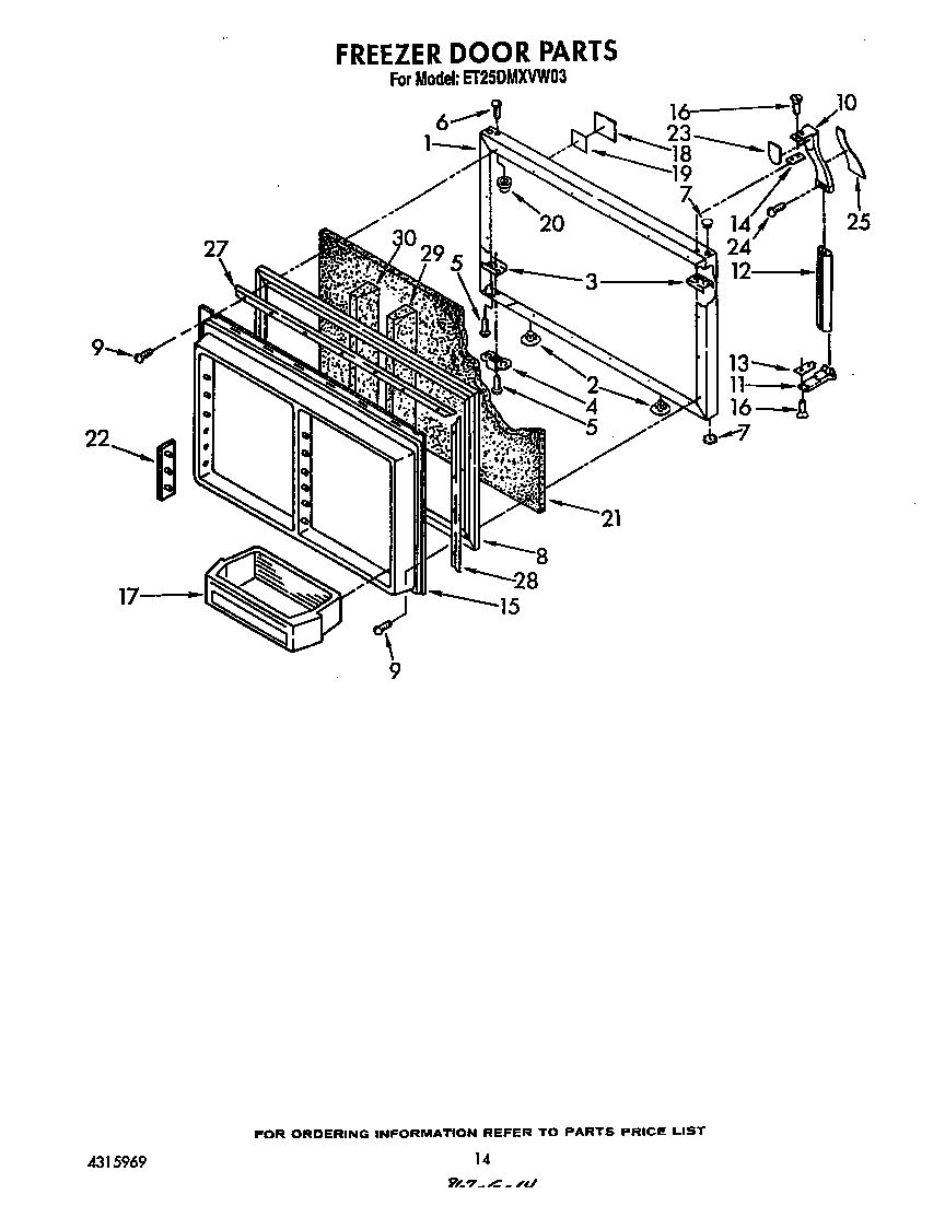 Whirlpool ET25DMXVW03 freezer door diagram