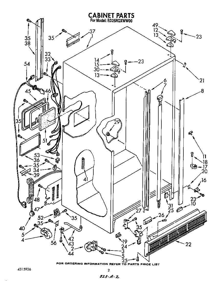 Whirlpool ED25RQXWW00 cabinet diagram