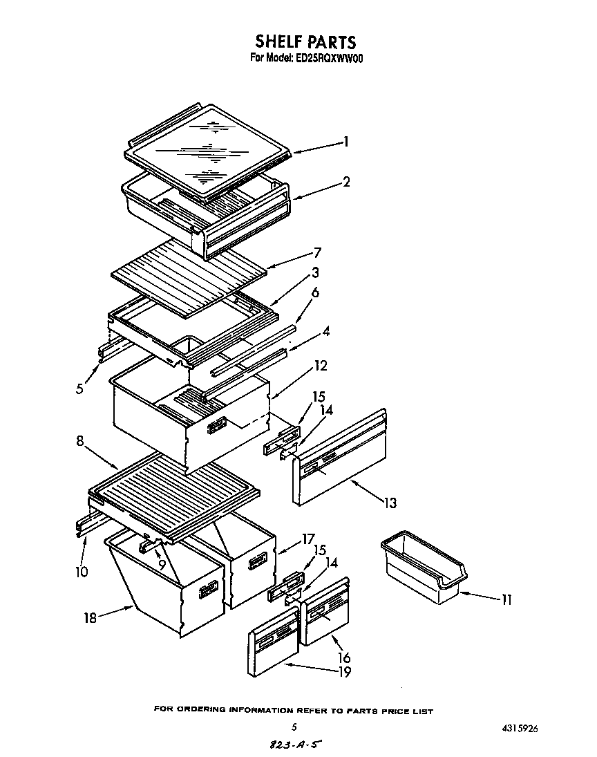 Whirlpool ED25RQXWW00 shelf diagram