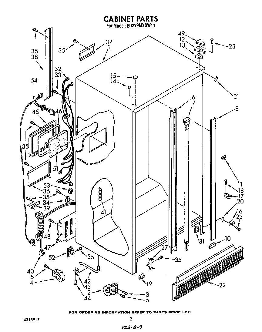 Whirlpool ED22PMXSW11 cabinet diagram