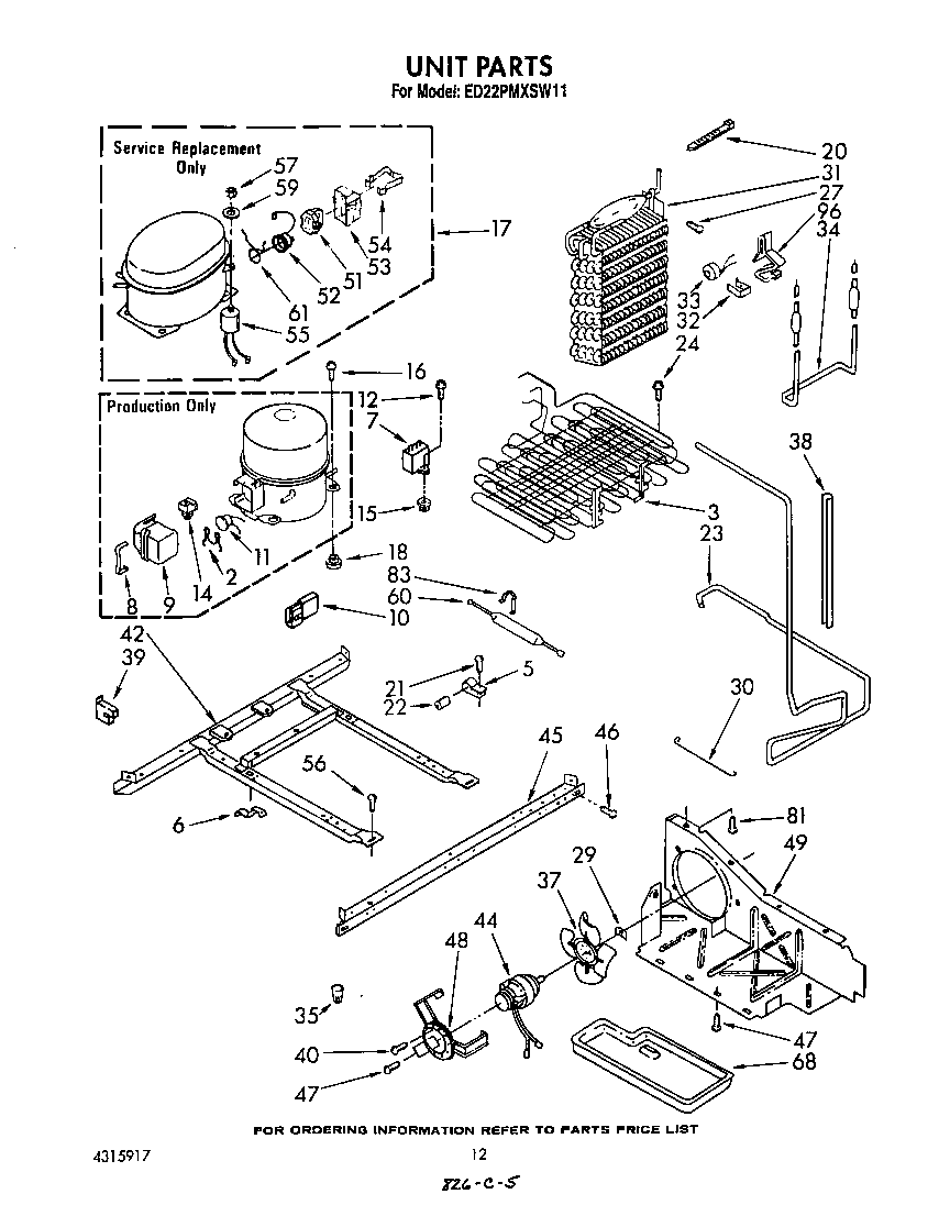 Whirlpool ED22PMXSW11 unit diagram