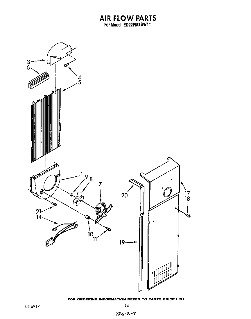 Whirlpool ED22PMXSW11 air flow diagram
