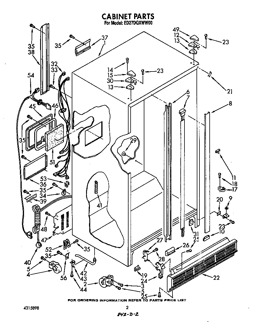 Whirlpool ED27DQXWN00 cabinet diagram
