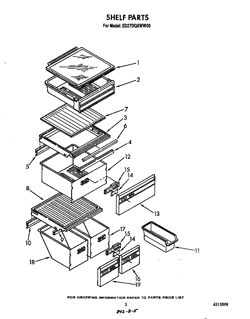 Whirlpool ED27DQXWN00 shelf diagram
