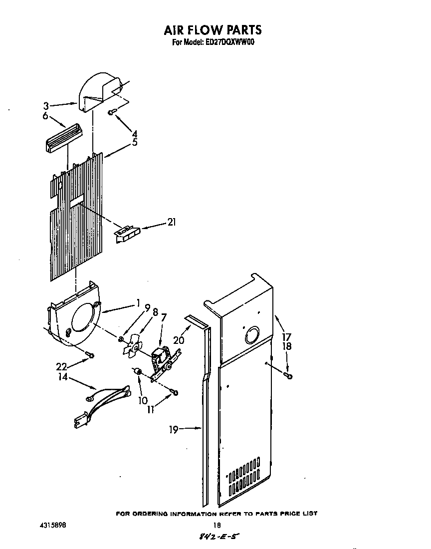 Whirlpool ED27DQXWN00 airflow diagram