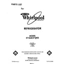 Whirlpool ET18AKXTW02 front cover diagram