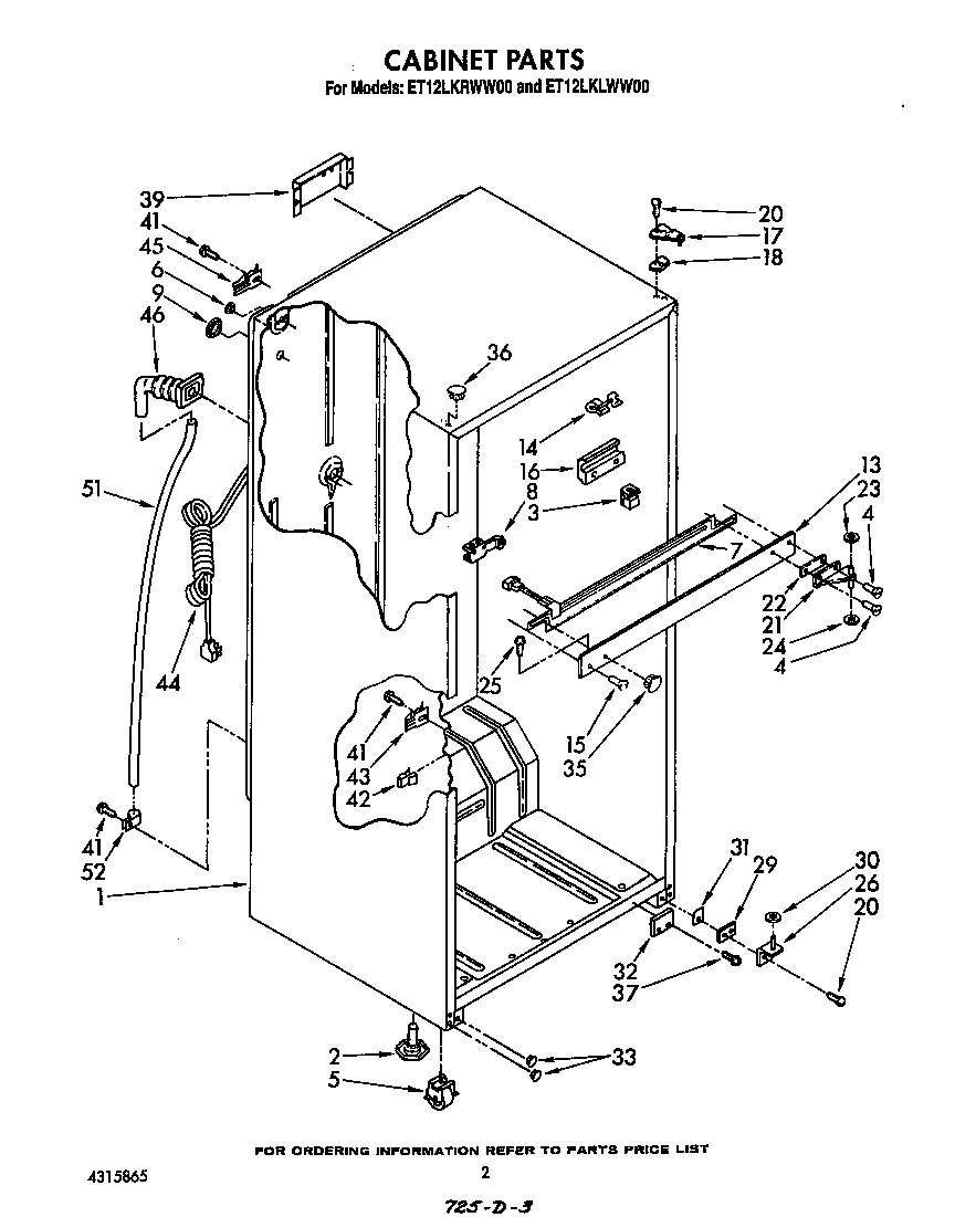 Whirlpool ET12LKRWW00 cabinet diagram
