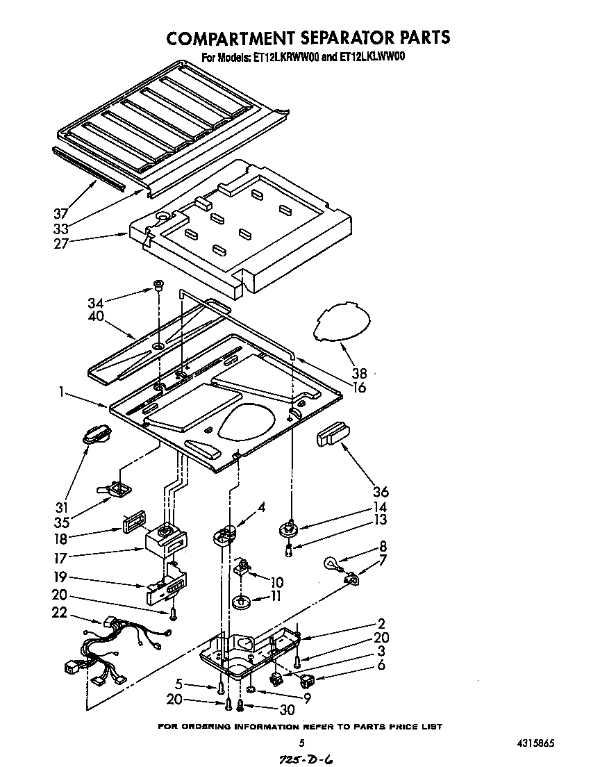 Whirlpool ET12LKRWW00 compartment separator diagram