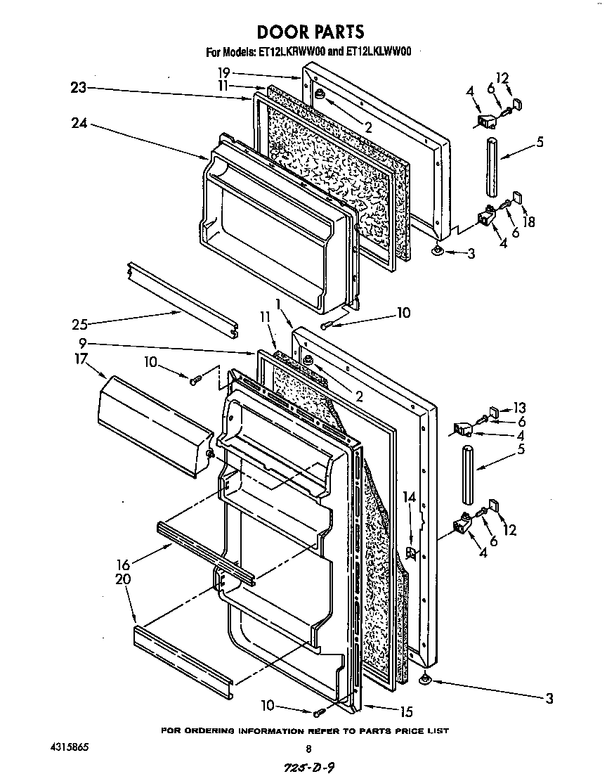 Whirlpool ET12LKRWW00 door diagram