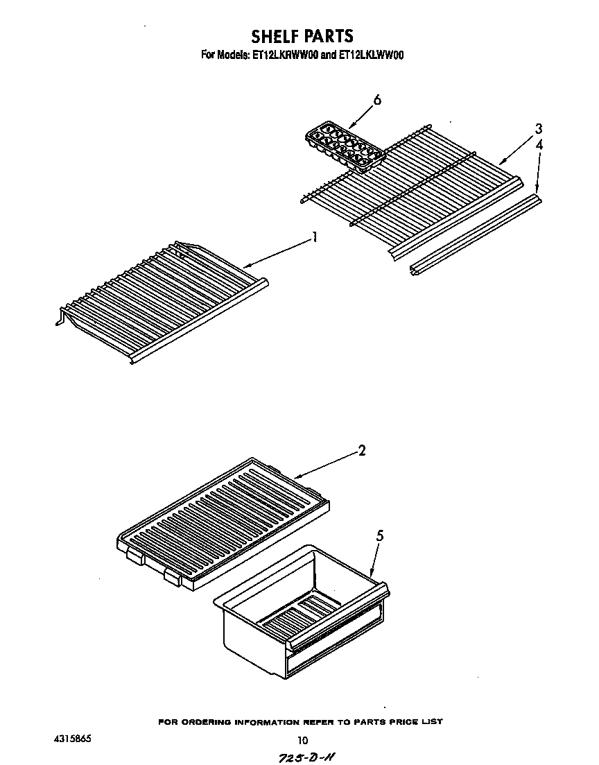 Whirlpool ET12LKRWW00 shelf diagram