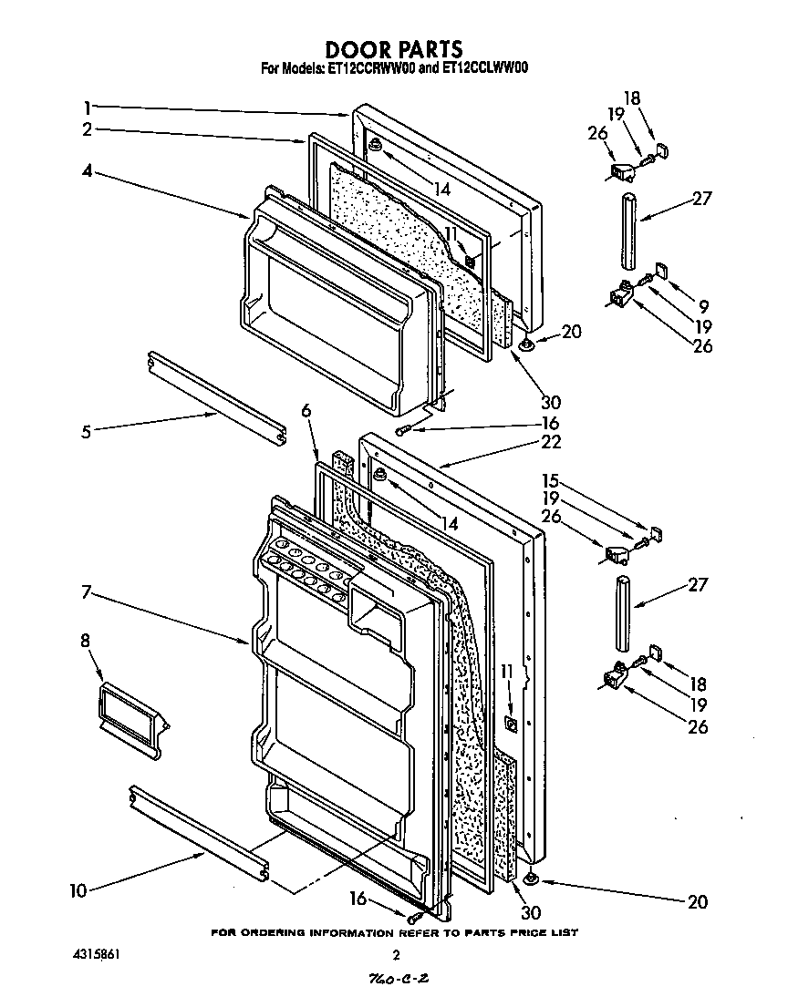 Whirlpool ET12CCRWW00 door diagram