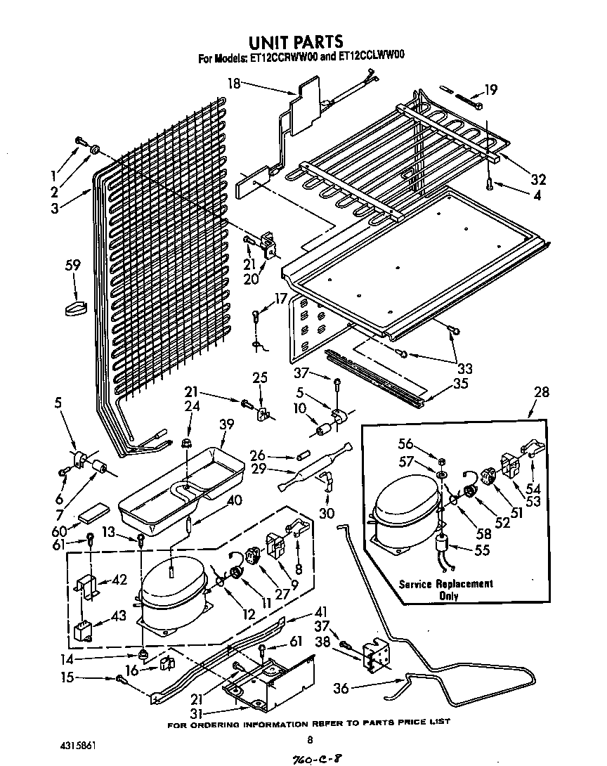 Whirlpool ET12CCRWW00 unit diagram