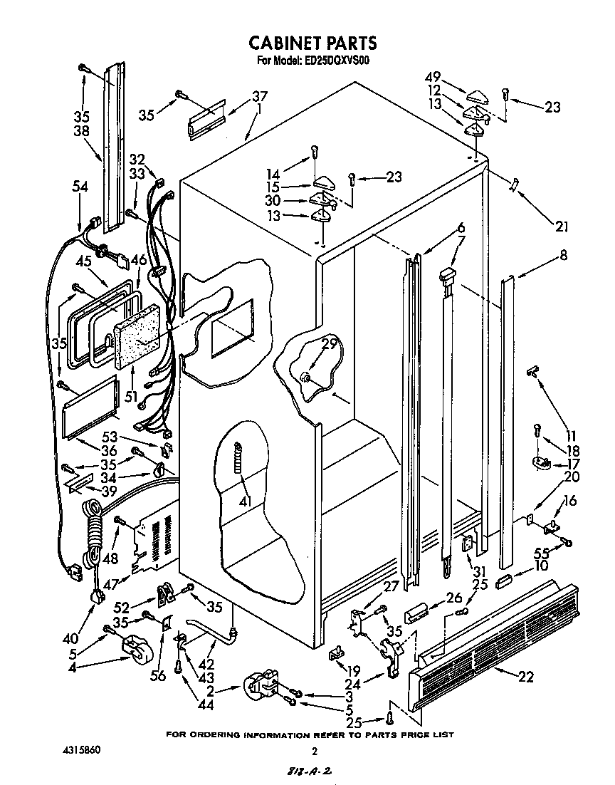 Whirlpool ED25DQXVS00 cabinet diagram