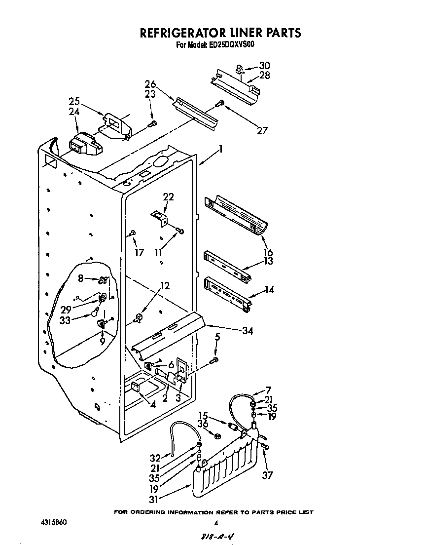 Whirlpool ED25DQXVS00 refrigerator liner diagram