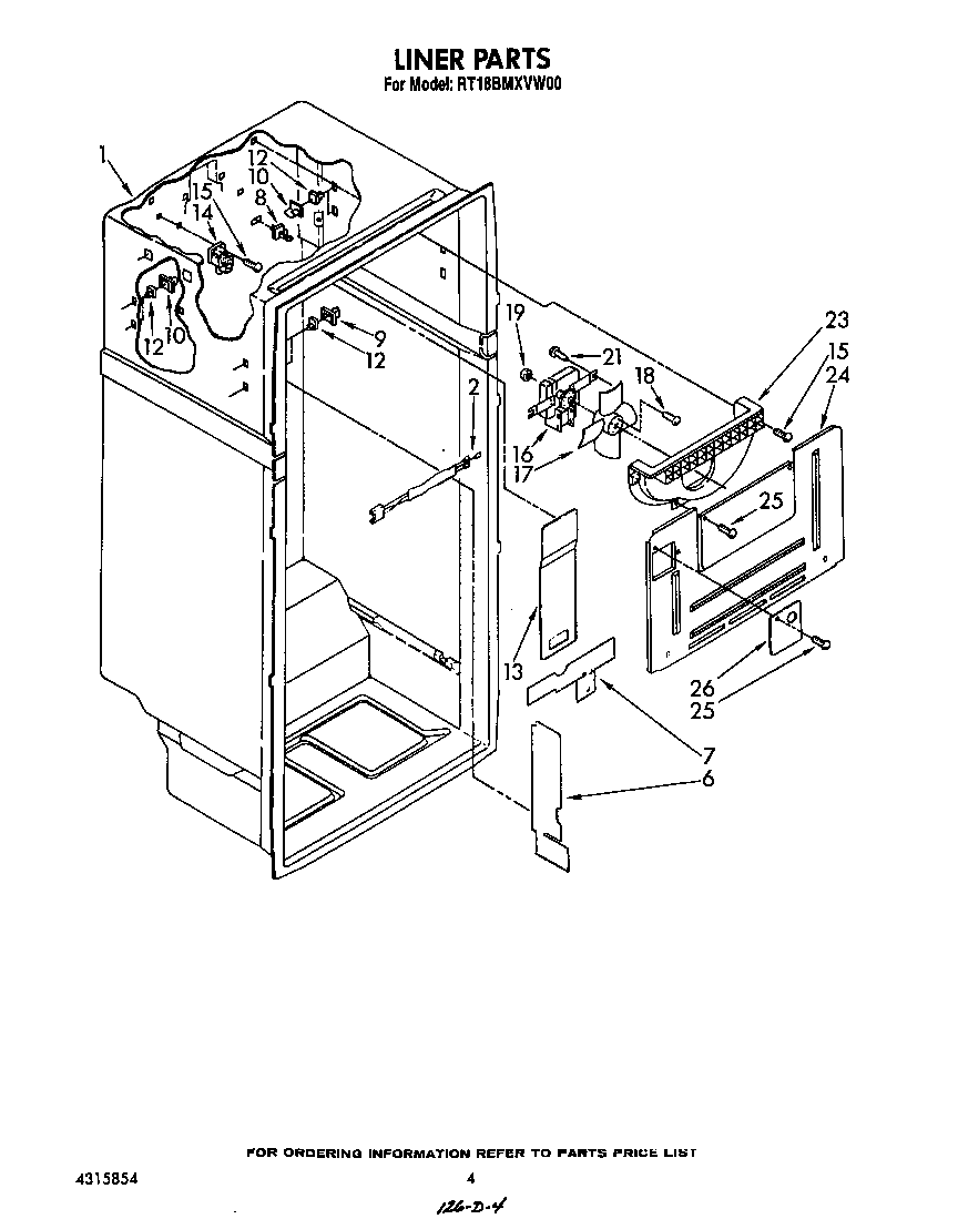Roper RT18BMXVW00 liner diagram