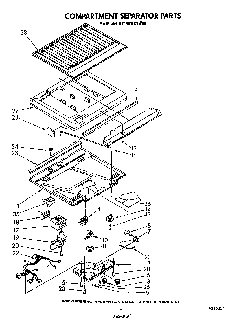 Roper RT18BMXVW00 compartment separator diagram