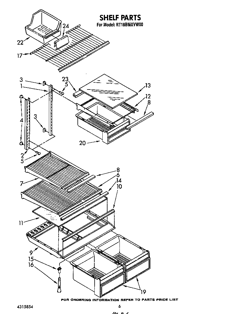 Roper RT18BMXVW00 shelf diagram