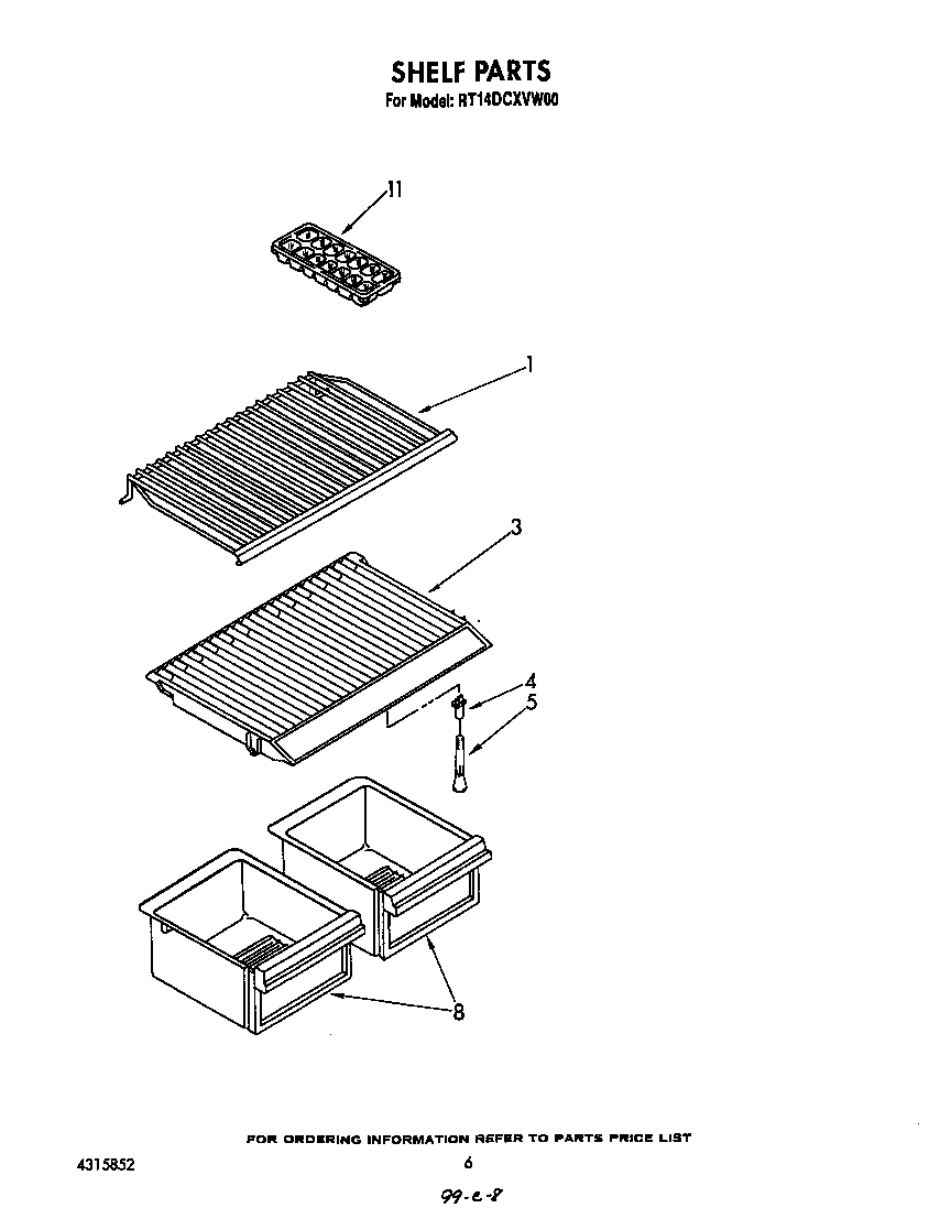 Roper RT14DCXVW00 shelf diagram
