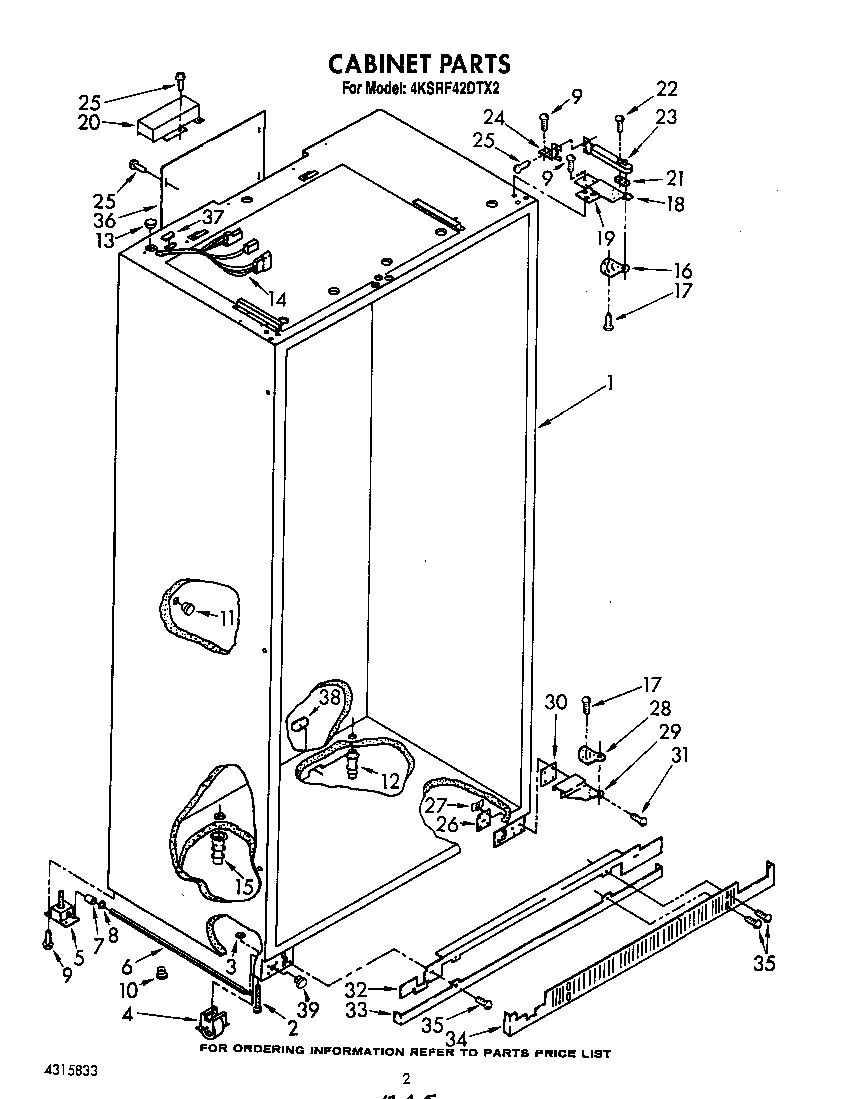 KitchenAid 4KSRF42DTX2 cabinet diagram
