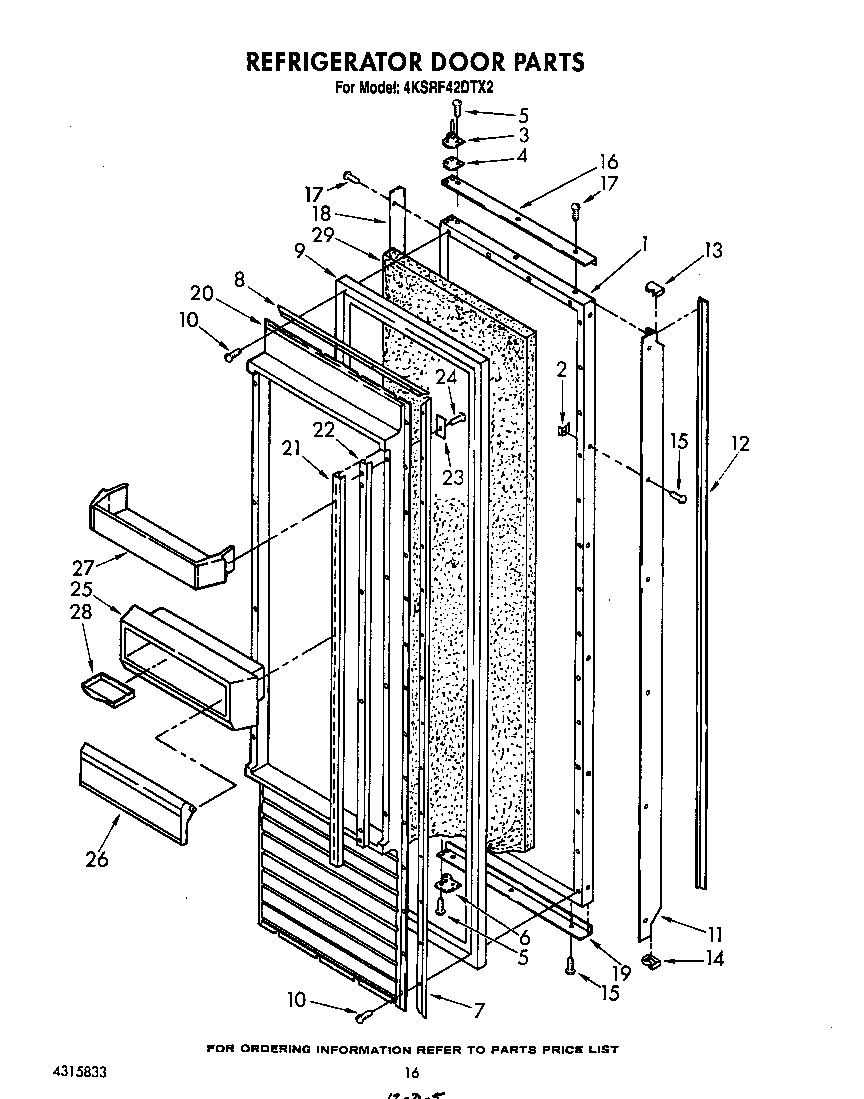 KitchenAid 4KSRF42DTX2 refrigerator door diagram