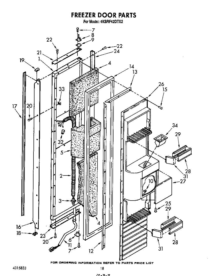 KitchenAid 4KSRF42DTX2 freezer door diagram