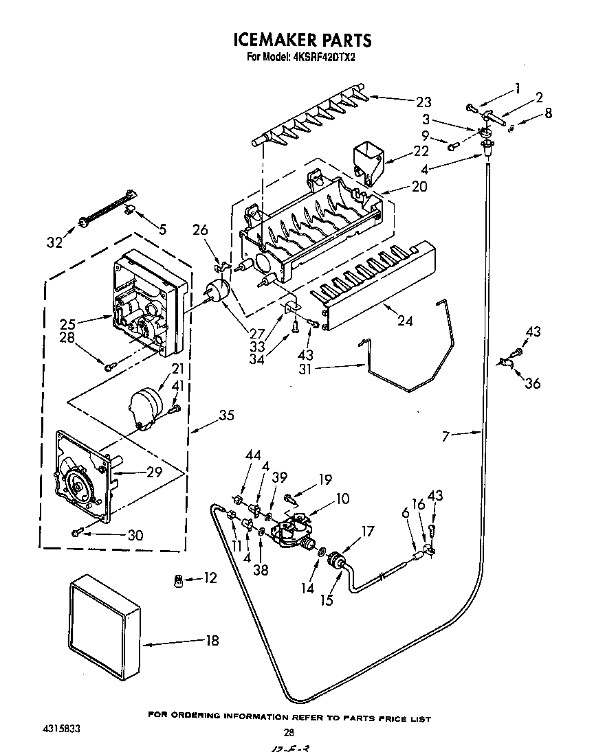 KitchenAid 4KSRF42DTX2 ice maker diagram