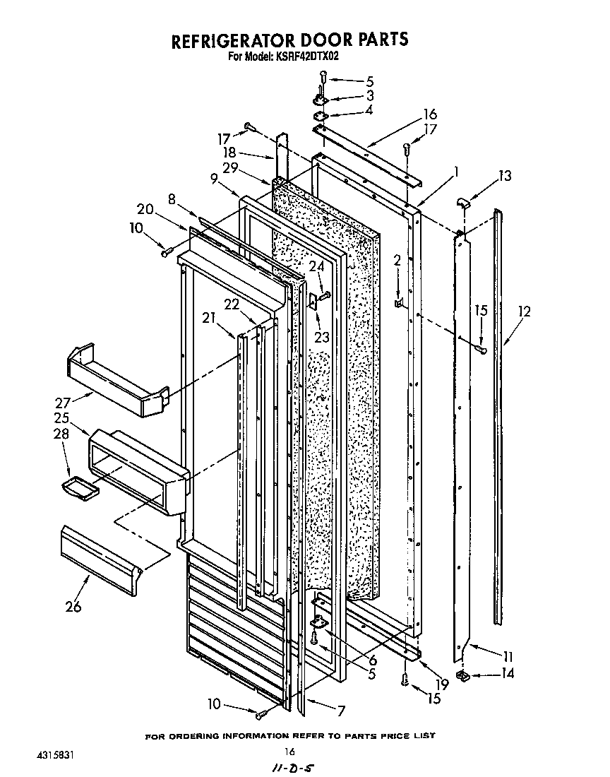 KitchenAid KSRF42DTX02 refrigerator door diagram
