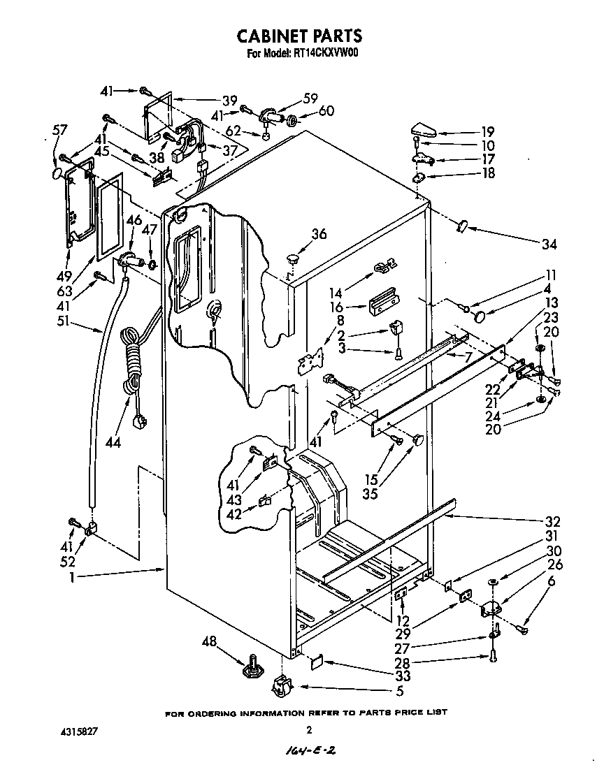 Roper RT14CKXVW00 cabinet diagram