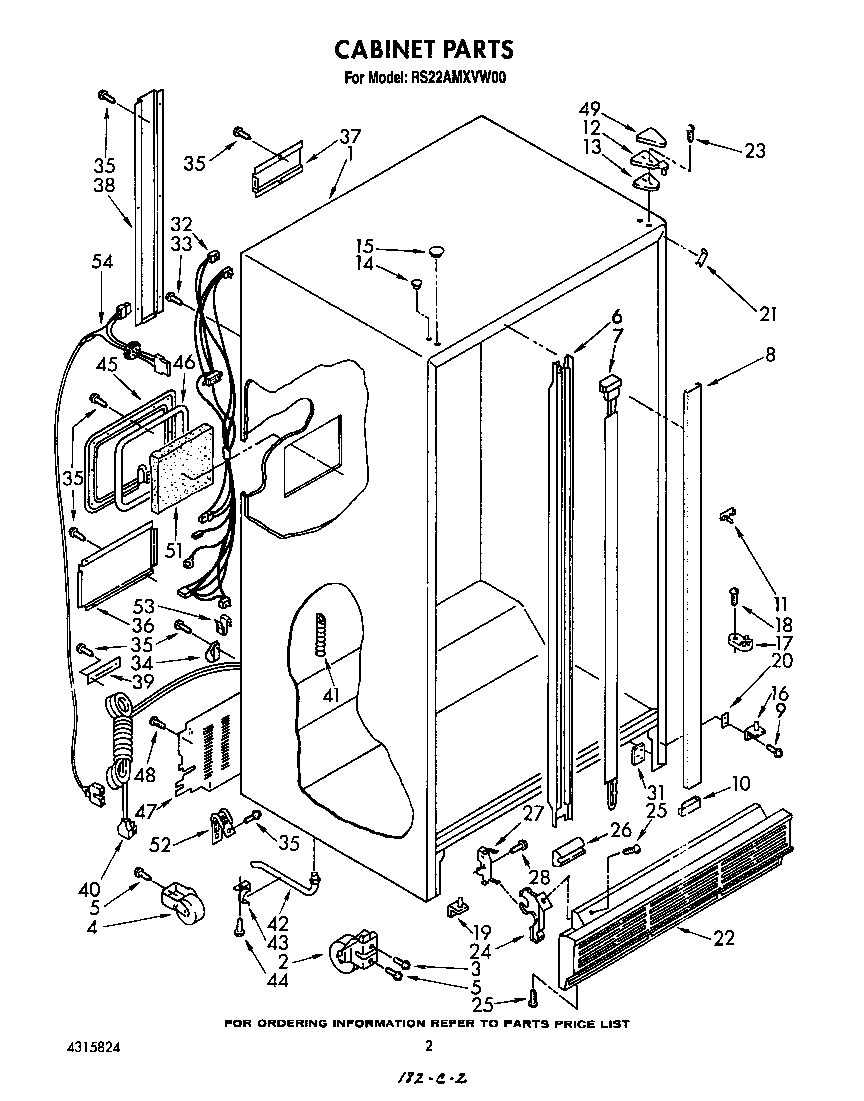 Roper RS22AMXVW00 cabinet diagram