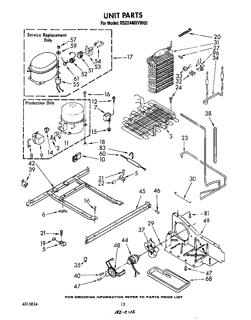 Roper RS22AMXVW00 unit diagram