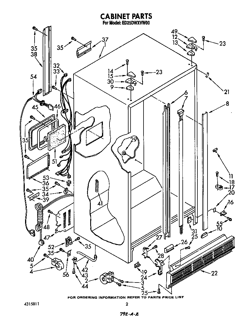 Whirlpool ED25DWXVW00 cabinet diagram