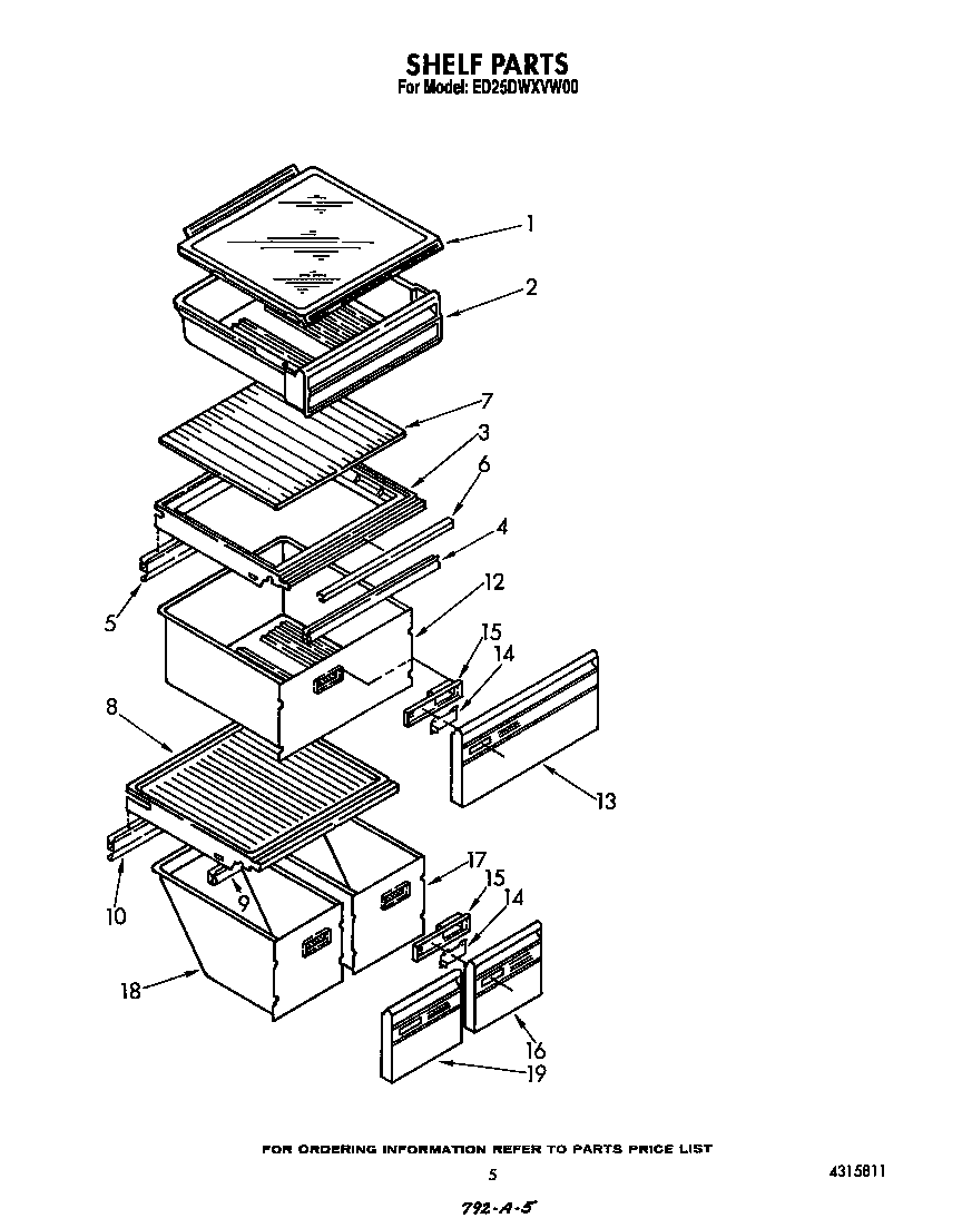 Whirlpool ED25DWXVW00 shelves diagram