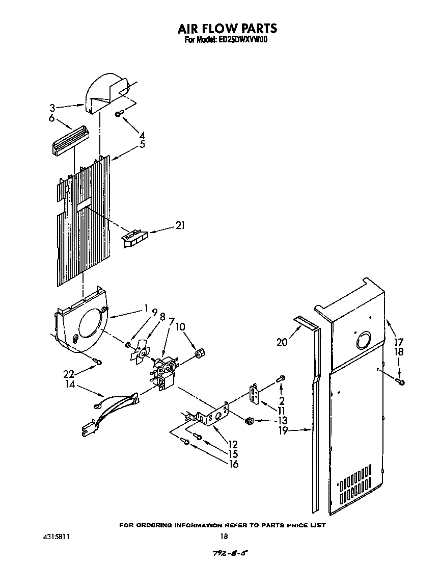 Whirlpool ED25DWXVW00 air flow diagram