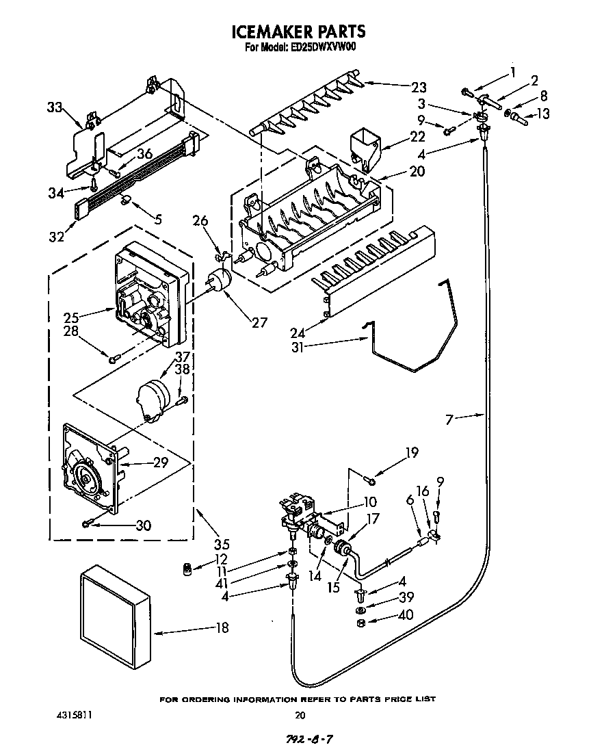Whirlpool ED25DWXVW00 ice maker diagram