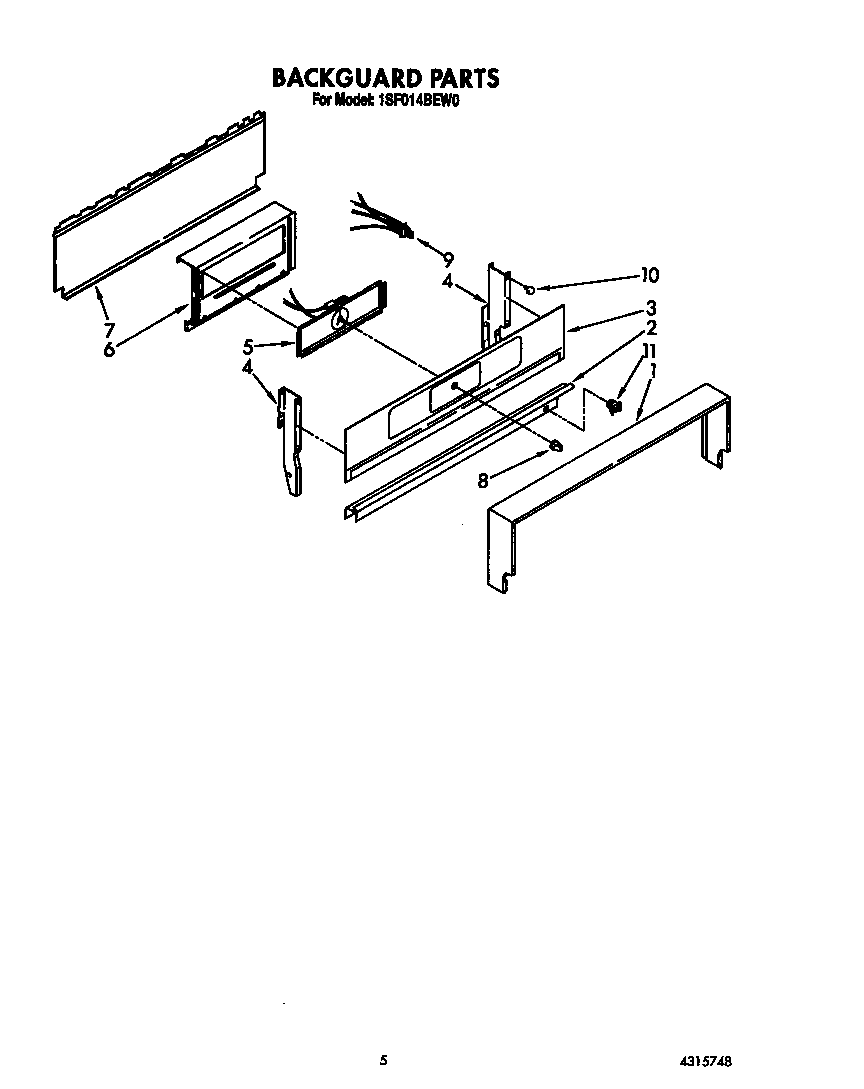 Whirlpool 1SF014BEW0 backguard diagram